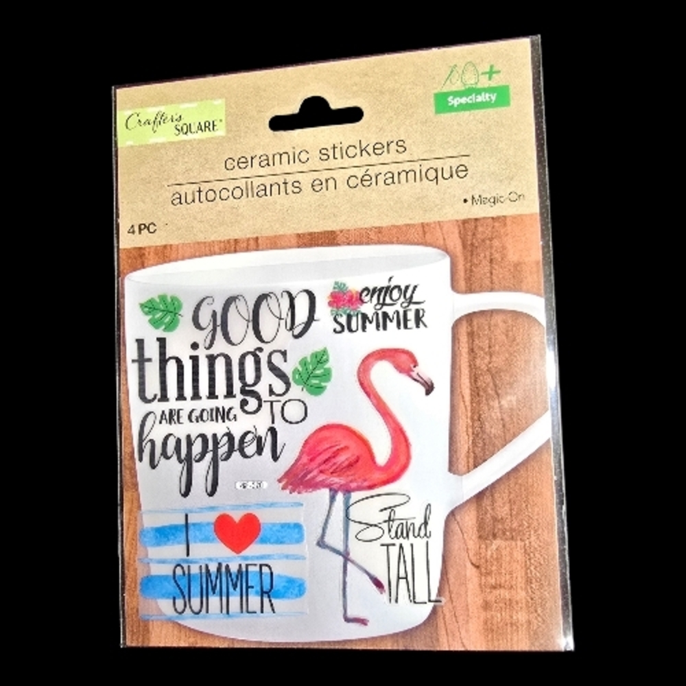 6 Pk Ceramic Sticker Mug Decals - Assorted Positive Designs - Picture 7 of 8